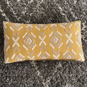 Yellow lumbar throw pillow